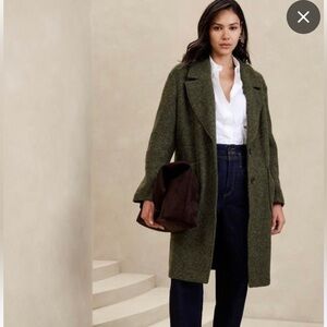 Vintage John Caruana _Green Mohair Blend button Jacket Coat Size - 6